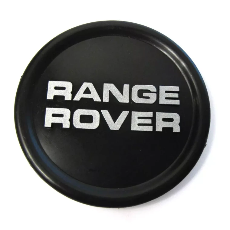 Genuine Black Wheel Center Cap NRC8254 With 'Range Rover' Text Logo For Range Rover Classic