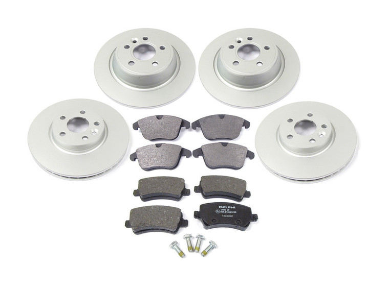 Brake Rebuild Kit, Front And Rear, Includes Standard Rotors And Brake Pads, For Range Rover Evoque