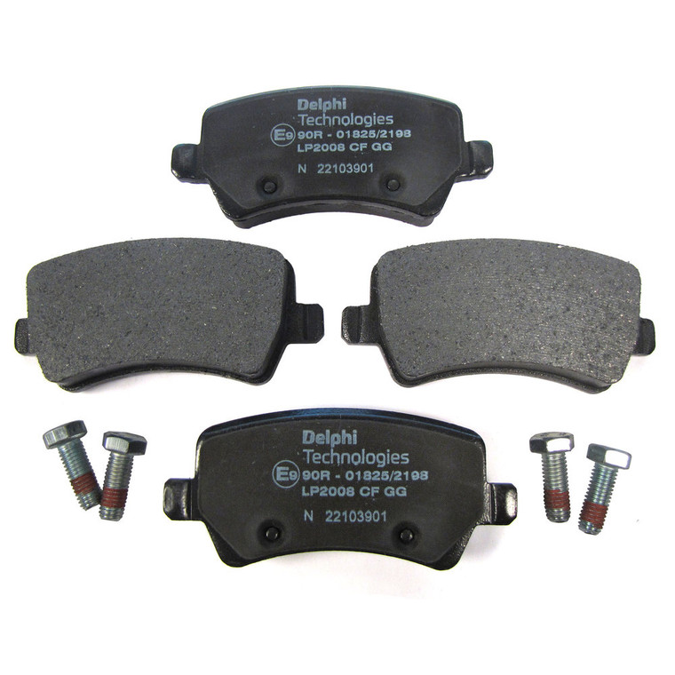 Rear Brake Pads LR134695 Or LR043285, Original Equipment By Delphi, For Land Rover LR2 And Range Rover Evoque (See Fitment Years)
