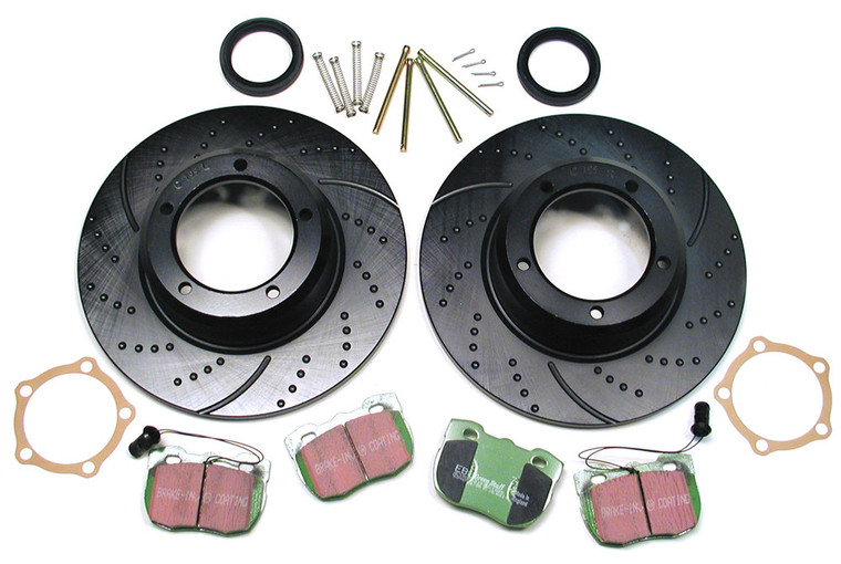 EBC Performance Front Brake Rebuild Kit, 3GD Series Sport Brake Rotors And Greenstuff Pads For Land Rover Discovery 1