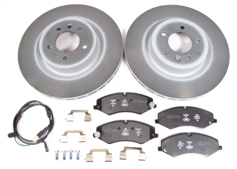 Front Brake Rebuild Kit With Genuine Rotors And Pads, Brake Wear Sensor By Pex And Locator Screws, For Land Rover LR4, 2010 - 2013