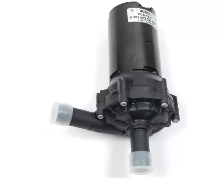 Auxiliary Intercooler Water Pump PEB500010, Original Equipment By BOSCH, For Land Rover LR4 And Range Rover Sport Supercharged (See Fitment Years)