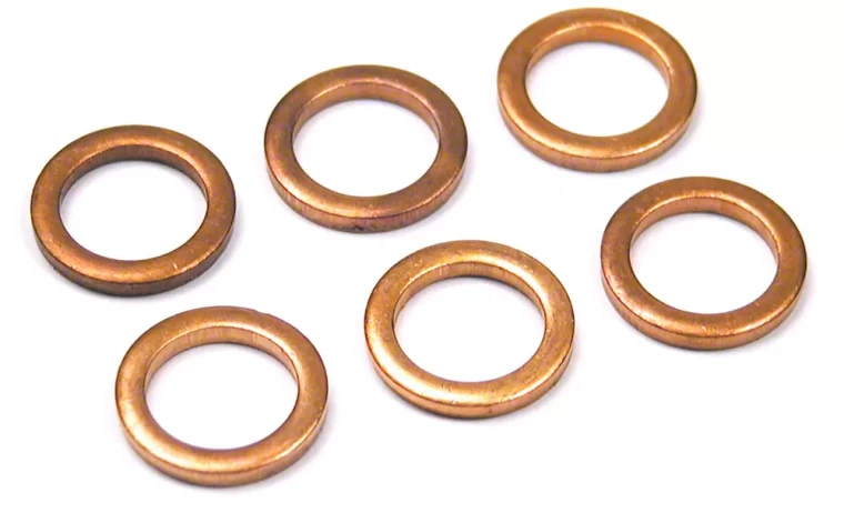 Oil Pan Drain Plug Copper Crush Washer Seals UAM2857L, Set of 6, For Range Rover P38