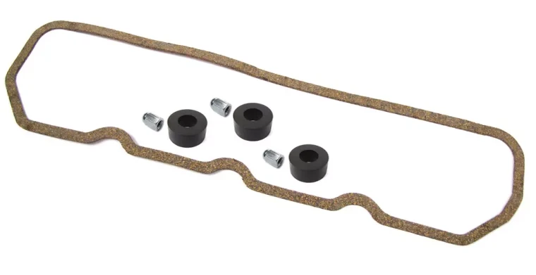 Valve Cover Kit For Land Rover Series 2, 2A, And 3, Includes Valve Cover Gasket For 2.25 Petrol Engine And 3 Rubber Bushings And Acorn Nuts