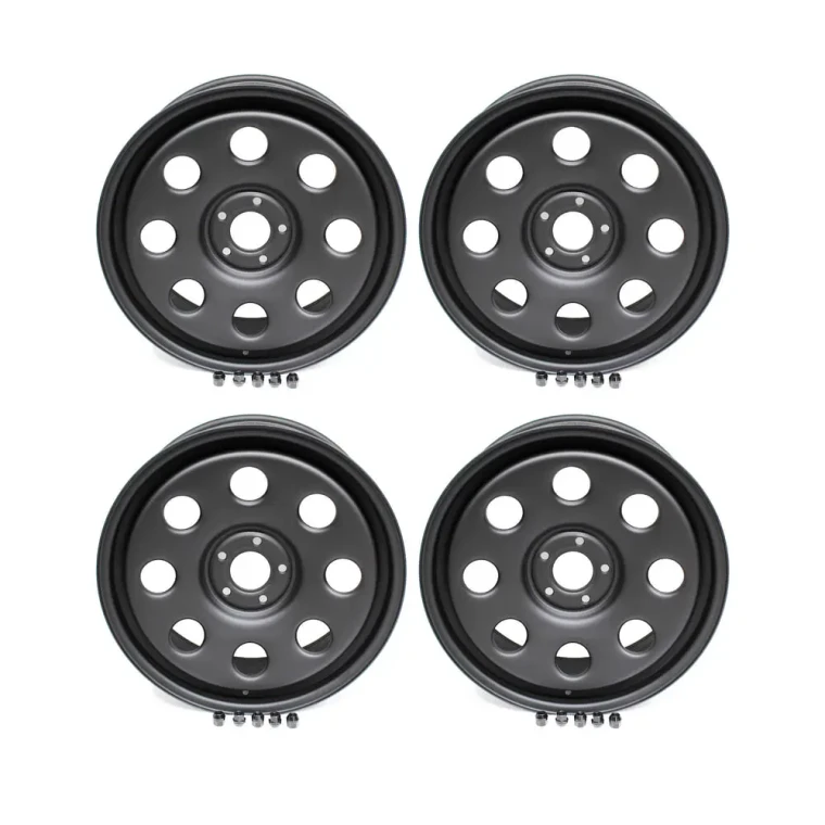Steel Wheel By Terrafirma, Set of 4, Satin Black, 20 X 8 Inch, Includes Nuts, For Land Rover LR3, LR4, Discovery 5, Range Rover Sport, And Defender 90,110, 130 New Generation (See Fitment Years)