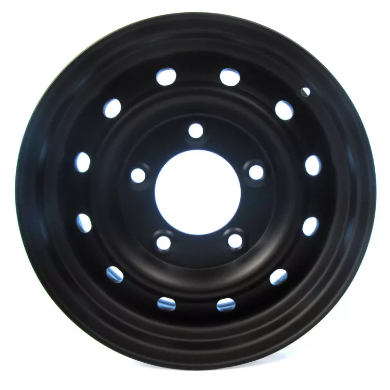 NATO Steel Wheel ANR4583PM, Black, 16 x 6.5-Inch, Tubeless, Wolf Style, For Land Rover Discovery I, Defender 90, 110 And 130, And Range Rover Classic (See Fitment Years)