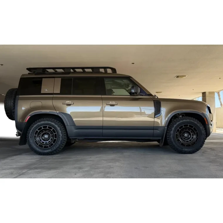 Custom Alloy Wheel, Double Slot, Set Of 4, 18 x 9 Inches By Iconisus, Satin Black, For Land Rover Defender 90, 110, 130 New Gen L663 (See Fitment Years)