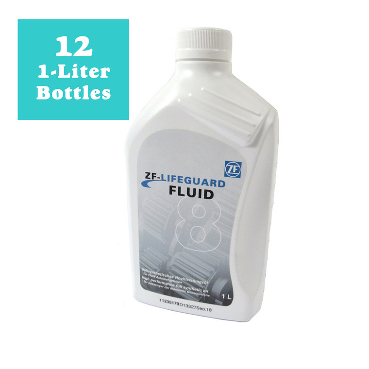 Automatic Transmission Fluid, 12-One Liter Bottles, Original Equipment ZF Lifeguard FLUID8 For 8 Speed Automatics, Land Rovers, Range Rovers And Jaguars (See Fitment Years)