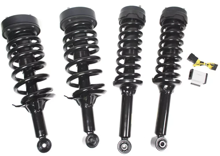 Standard Profile Air Suspension To Coil Spring Conversion Kit For Land Rover LR4, With New Struts And Coil Springs, And EAS Reflash Management Software By Dunlop
