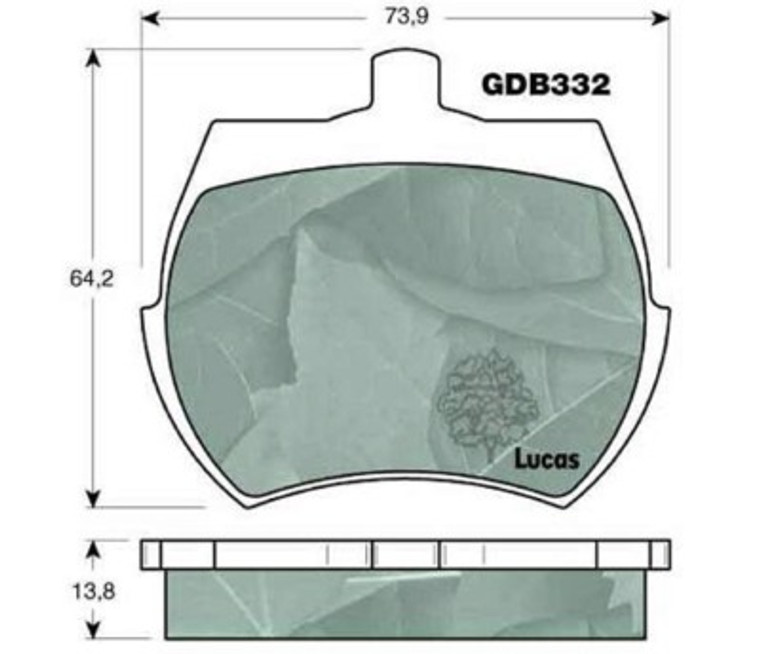 Brake Pads Ceramic TR7, Midget, GDB332