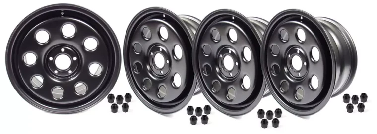 Steel Wheels By Terrafirma, Set Of 4, Satin Black 18 X 8 Inch, For Land Rover LR3, Range Rover Sport And Range Rover Full Size L322 (See Fitment Years)