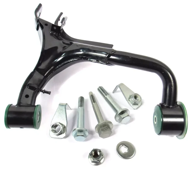 Suspension Control Arm LR051622, Upper Rear Right Hand, Upgraded With Preloaded Semi-Firm Green Polyurethane Bushings And Bolt Kit For Land Rover LR3 And LR4
