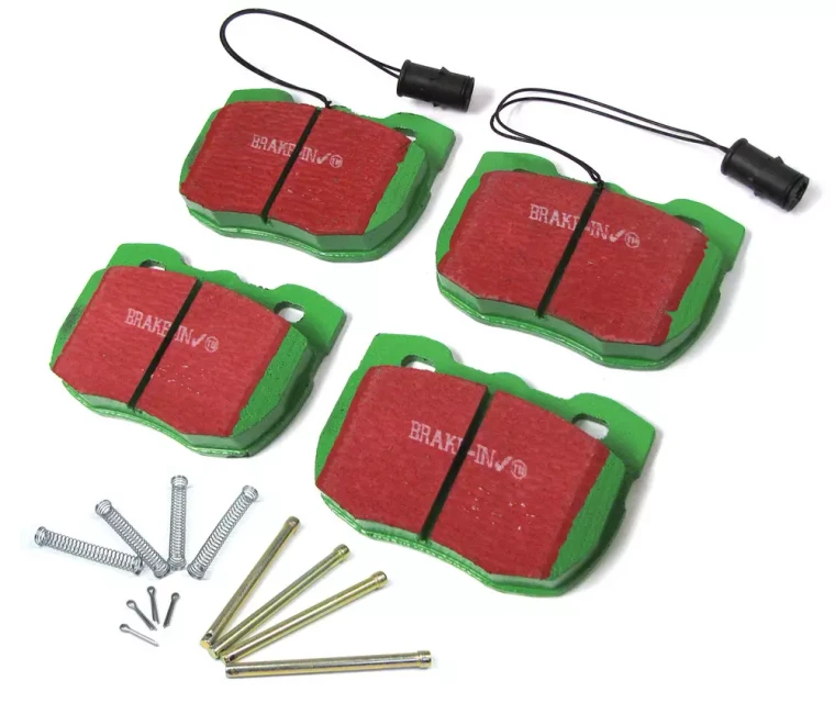 EBC Greenstuff Performance Front Brake Pads SFP500180 Or STC9190 With Pins And Springs For Range Rover Classic With ABS, 1990 - 1995