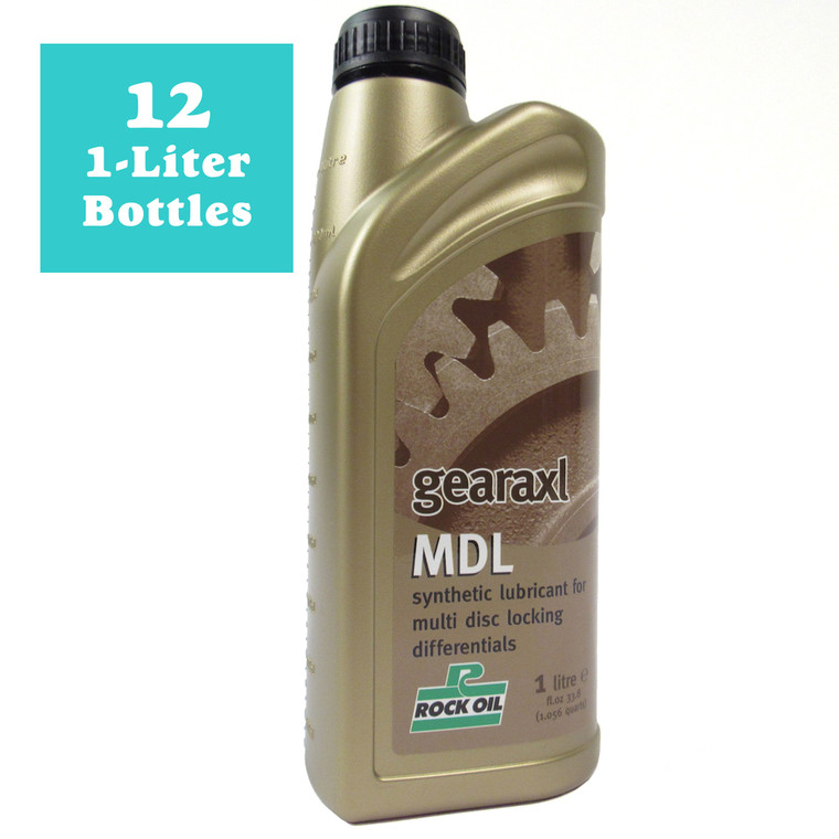 Synthetic Differential Fluid For Rear Electronic Locking Differentials LR019727, Gearaxl MDL By Rock Oil, 12 1-Liter Bottles, For Land Rover LR3, Discovery 5, Sport, Defender 110 New Gen L663, Range Rover Sport, Full Size, And Evoque (See Fitment Years)