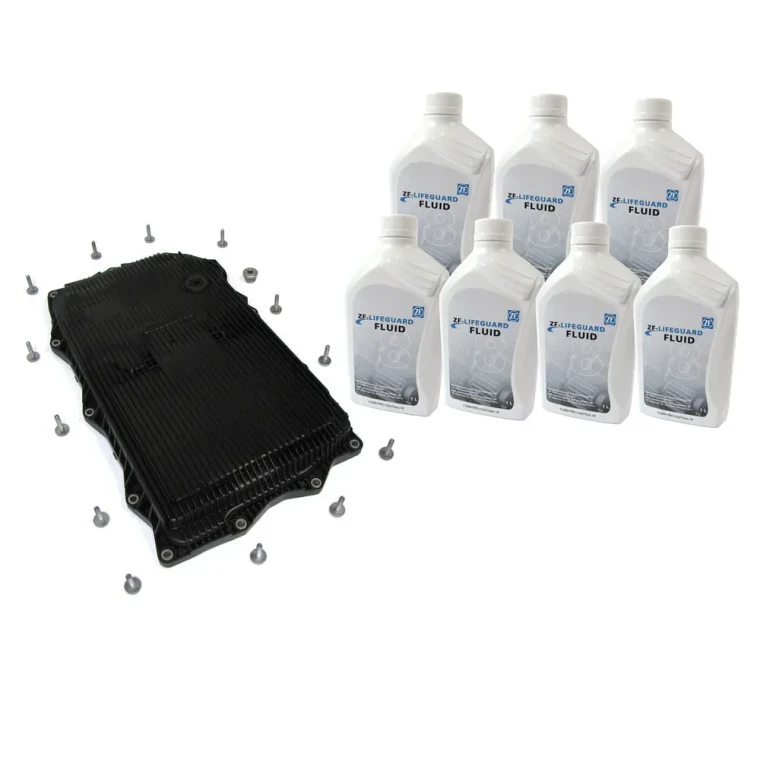 Transmission Service Kit With Pan, Filter, And Bolts LR065238, Original Equipment By ZF, Includes 7 Liters Of ZF Lifeguard FLUID8, For Land Rover LR4, Discovery 5, Defender 90, 110, & 130 New Gen, Range Rover Sport, Full Size, & Velar (See Fitment Years)
