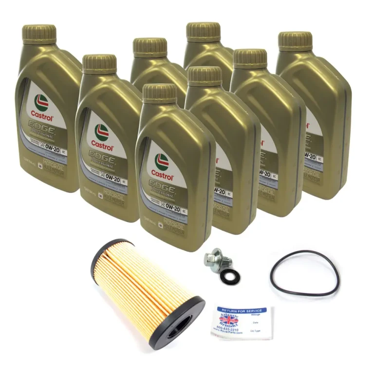 Oil Change Kit For Land Rover 2.0L Discovery Sport, Defender 90 And 110 New Gen L663, Range Rover Velar Turbo Petrol, And Range Rover Evoque, Includes COOPERSFIAAM Oil Filter LR073669, 8 Quarts Castrol Edge Pro OE 0W-20 Oil, Drain Plug & Reminder Cling