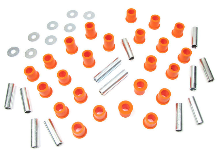 Polybush Front And Rear Suspension Polyurethane Bushing Set For Land Rover Series 2, 2A And 3, Short Wheel Base (Orange / Standard Firmness)