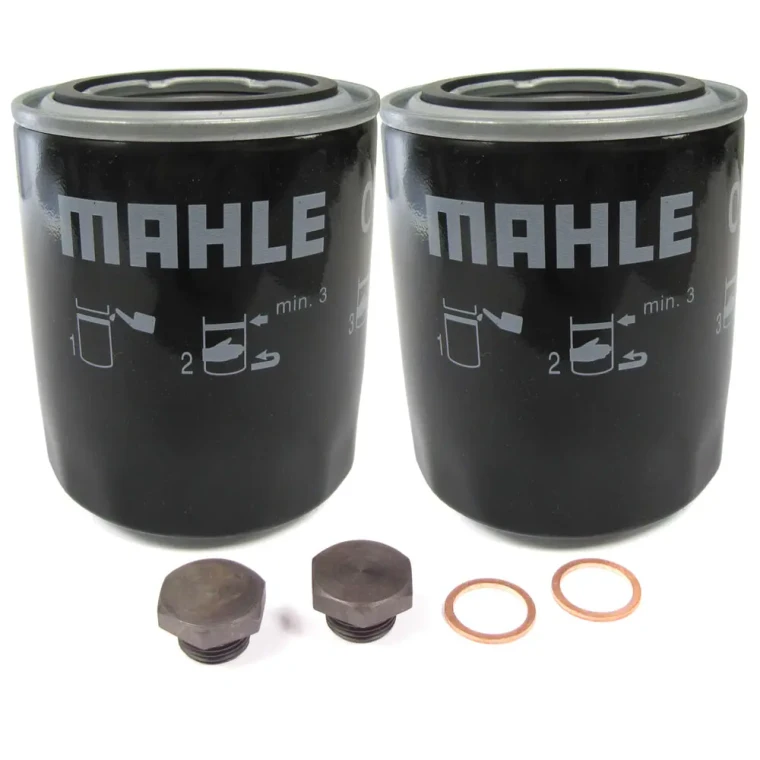 Oil Filter Kit: Two Mahle Filters ERR3340, Including Plugs And Washers, For Land Rover Discovery I, Defender 90 And 110, And Range Rover Classic (See Fitment Years)