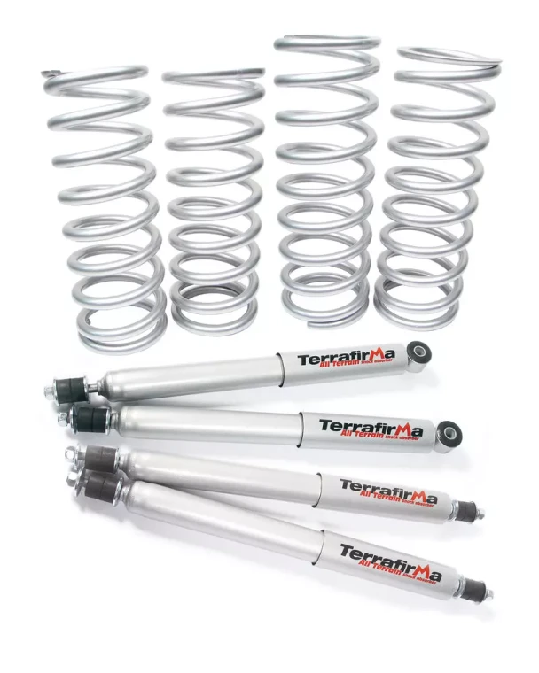 Terrafirma All Terrain Heavy Load Shock And Coil Spring Suspension Kit, Front And Rear, For Land Rover Discovery I, Defender 90, And Range Rover Classic