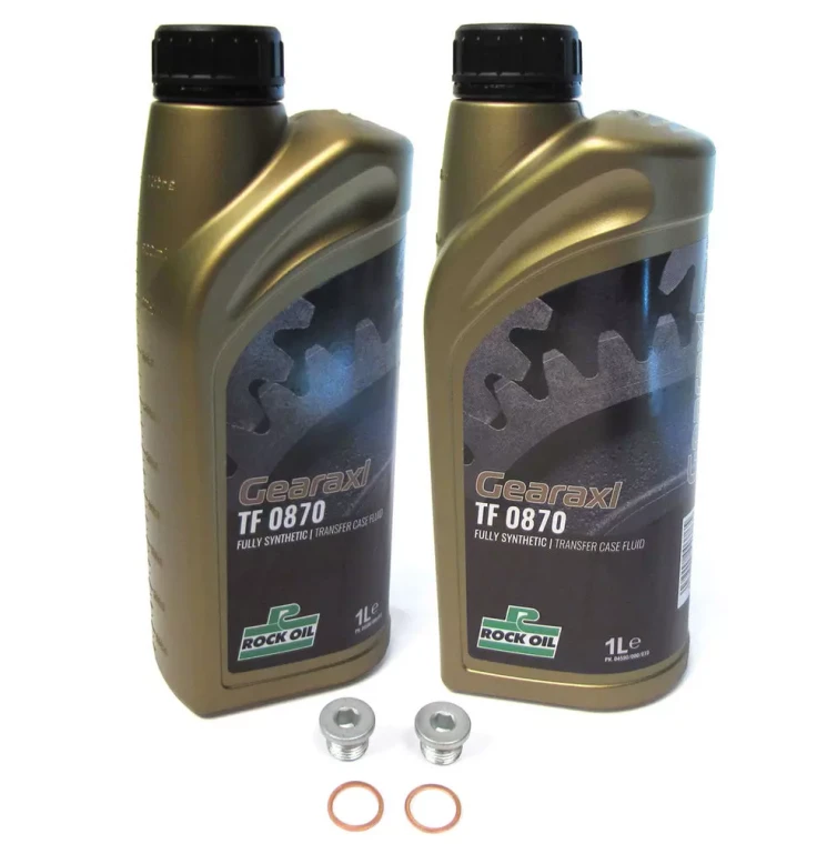 Transfer Case Maintenance Kit, 2 Liters Rock Oil TF0870 Transfer Case Fluid And 2 Drain And Fill Plugs With Washers For Range Rover Sport And Range Rover Full Size L322 (See Fitment Years)