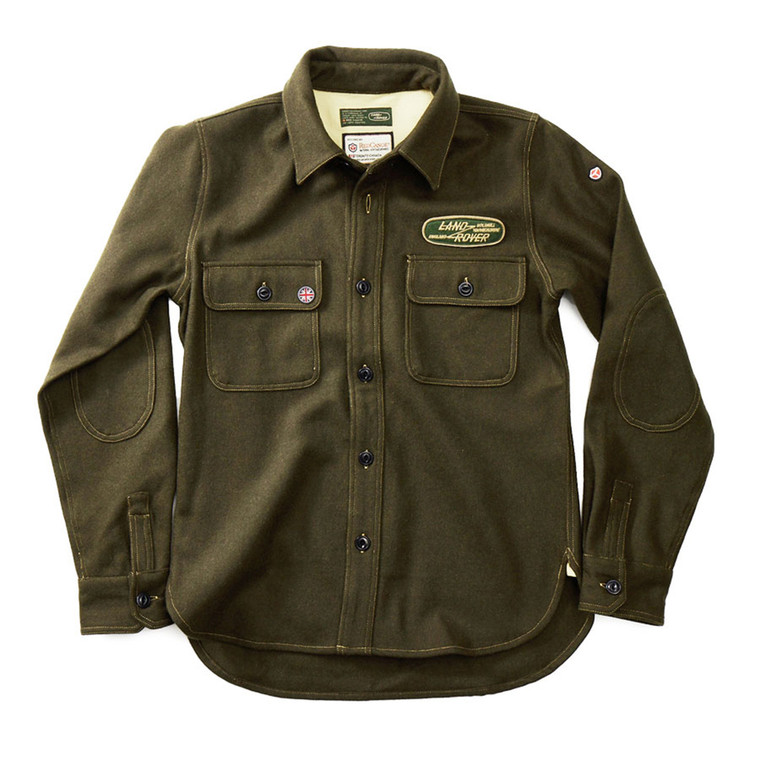 Land Rover Heritage Collection Classic Wool Shirt, Long Sleeve, Color: Khaki Green