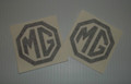 "MG" Logo 3 inch Badge Decal Sticker Pair MGB MG-B Midget Fenders Windows