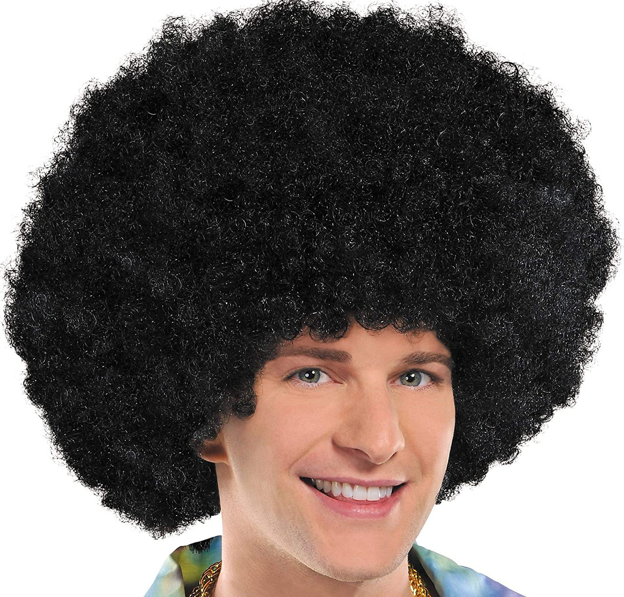 Black Curly Afro Wig 70s Disco Mens Ladies Fancy Dress Costume Accessory