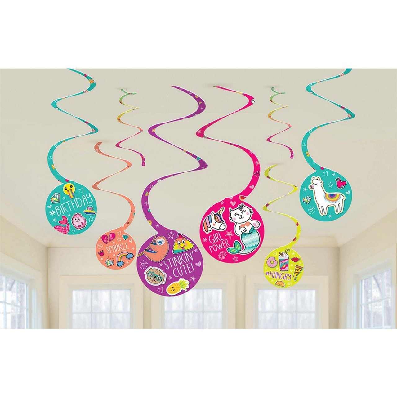 Sticker Balloons birthday party decoration multicolored as rainbow