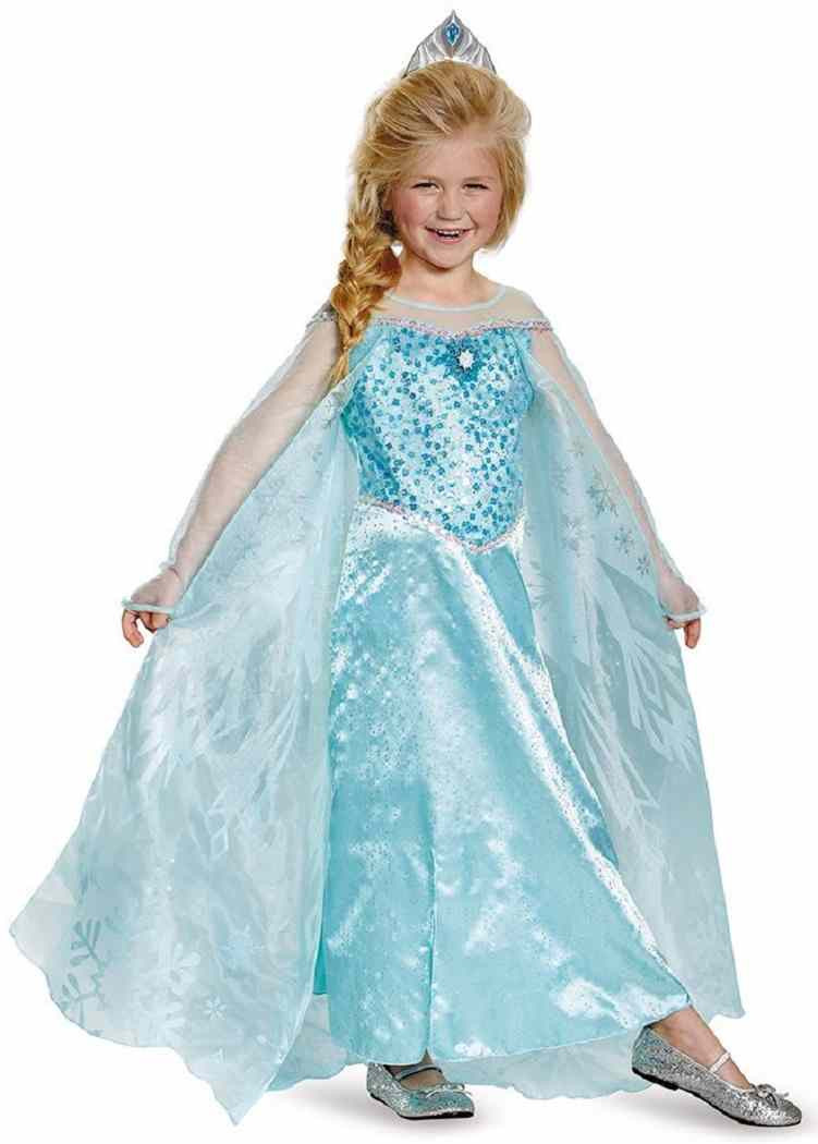 Elsa Prestige Disney Frozen Deluxe Child Costume - Parties Plus
