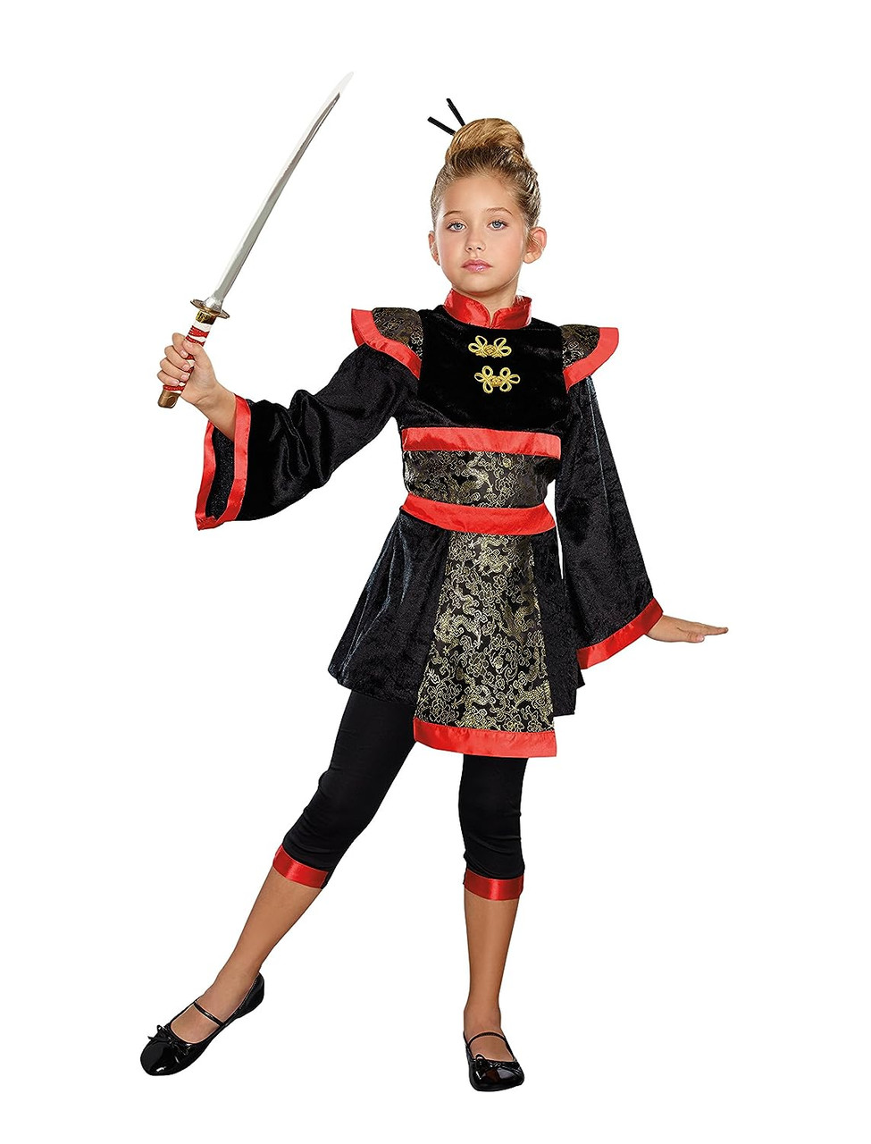 Ninja Star Asian Warrior Girl Martial Arts Fancy Dress Halloween Child