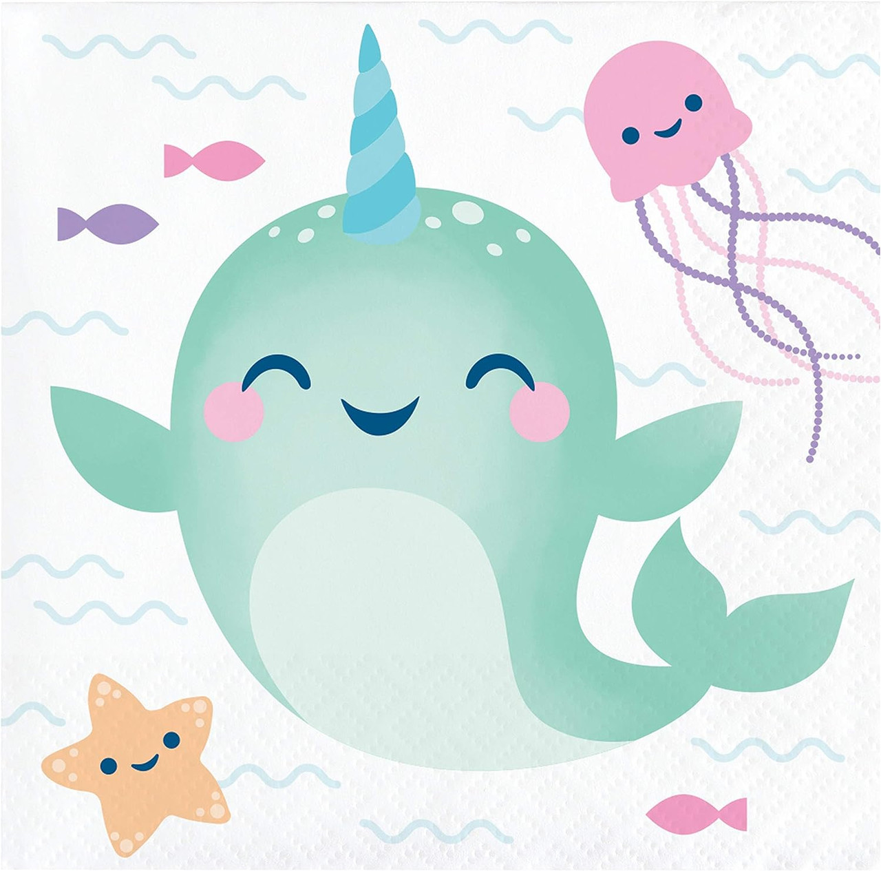 Creative Converting Narwhal Party Beverage Napkins