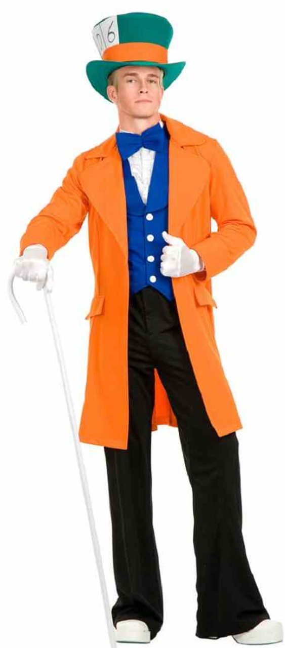 Alice In Wonderland Mad Hatter Mens Adult Fancy Dress Halloween Costume