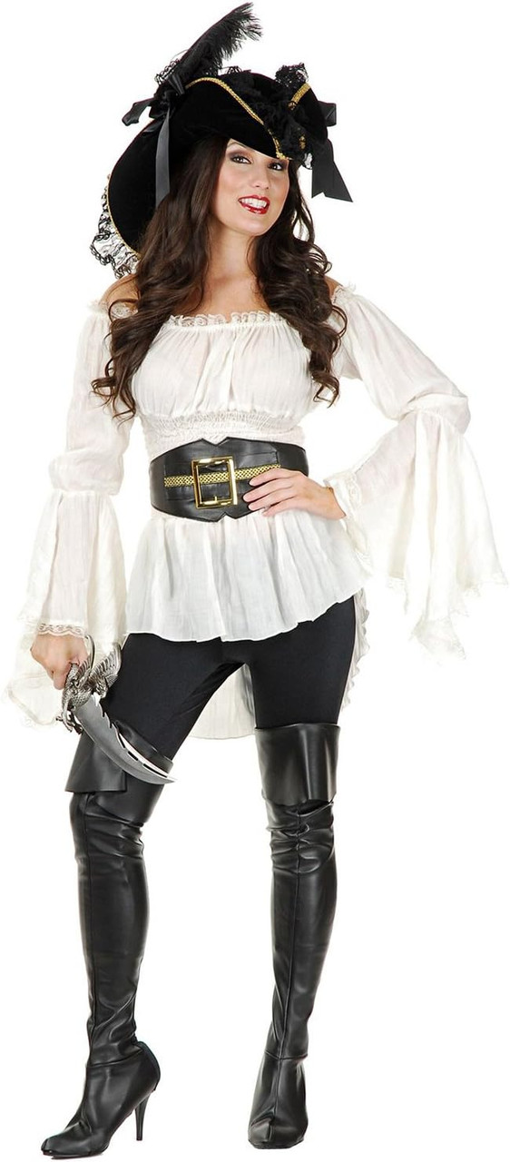 Pirate Shirt Ruffled Renaissance Fancy Dress Halloween Adult