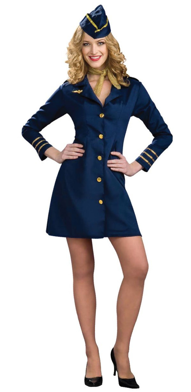 Womens Sexy Red Air Hostess Flight Attendant Uniform Fancy Dress Costume |  eBay