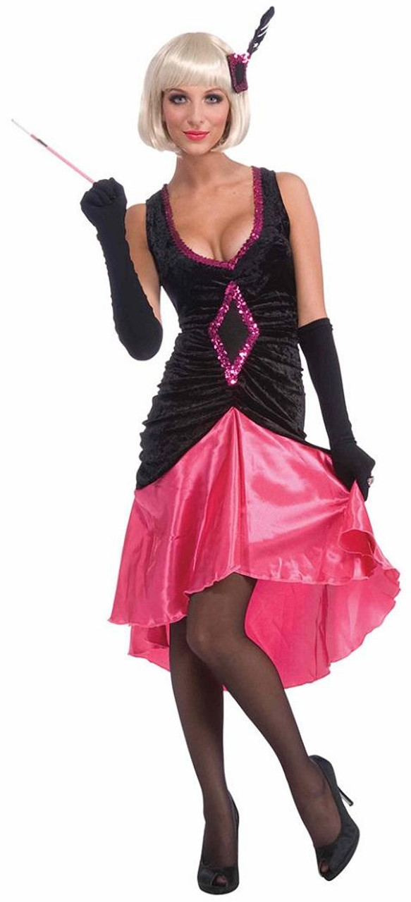 Forum Novelties Pink & Black Flapper Roaring 20's Adult Costume