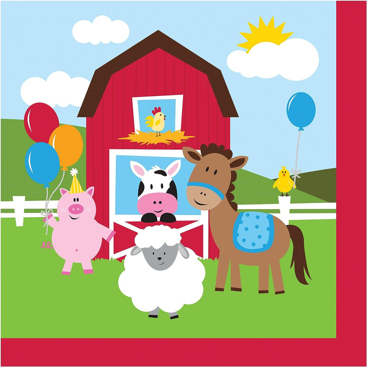 Creative Converting Farmhouse Fun Beverage Napkins