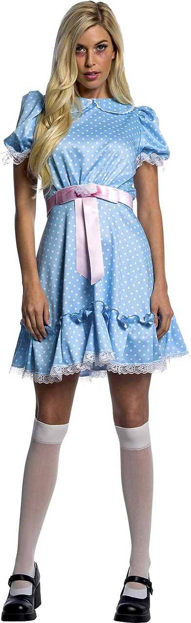 princess polly baby blue dress Grady Twin The Shining Movie Scary Girl Fancy Dress Up Halloween Adult  Costume