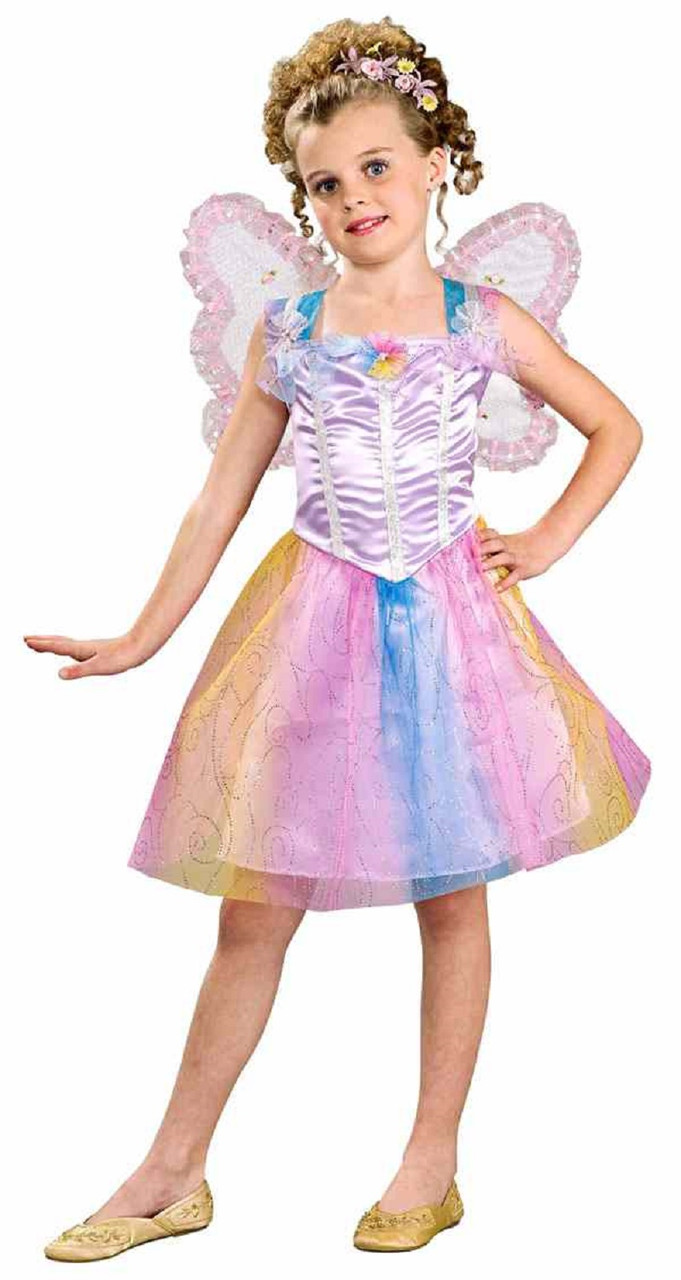 sachin and babi light blue dress Fairy Princess Pixie Rainbow Cute Fancy Dress Up Halloween Child Costume  w/Wings