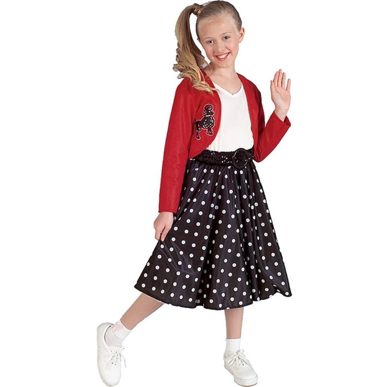 Polka Dot Rocker 50's Sock Hop Retro Poodle Fancy Dress Halloween Child  Costume