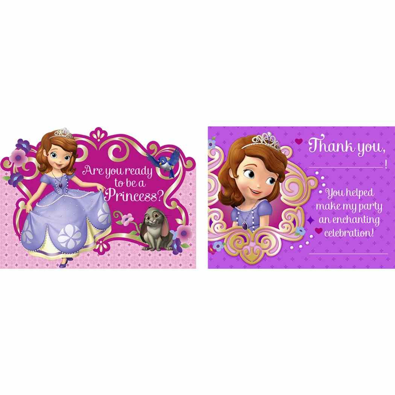 Sofia the First Disney Princess Birthday Party Invitations & Thank You  Notes - Parties Plus