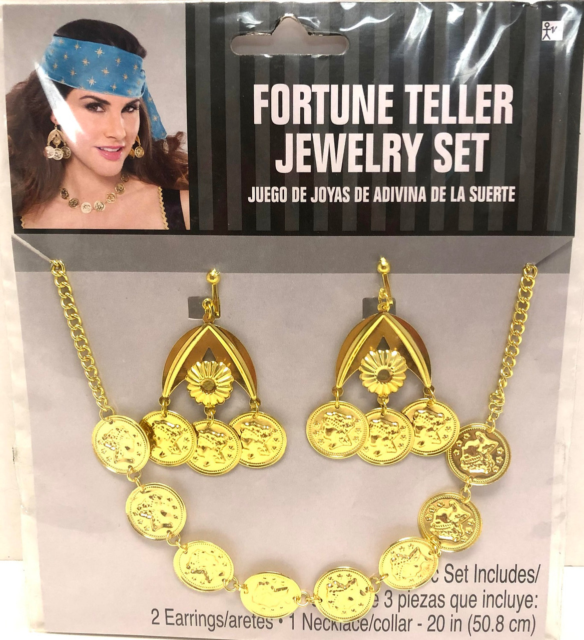 Fortune Teller Jewelry Set Gypsy Fancy Dress Halloween Adult Costume Accessory - Parties Plus Fortune Teller Jewelry Set Gypsy Fancy Dress Halloween Adult Costume Accessory - Parties Plus