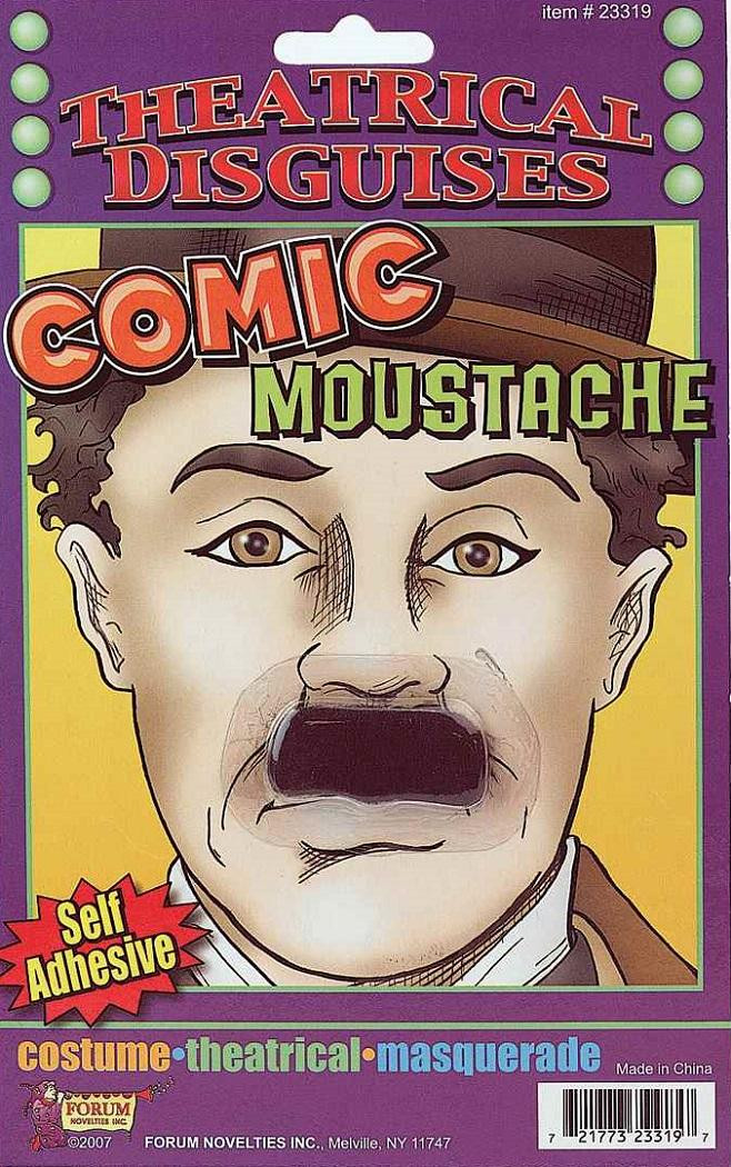 Comic Moustache Charlie Chaplin Black Fancy Dress Halloween Costume