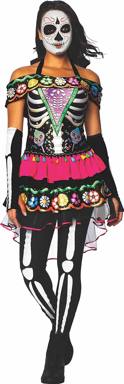 chinese dress ladies Girls' Red Ruffle Day of The Dead Costume