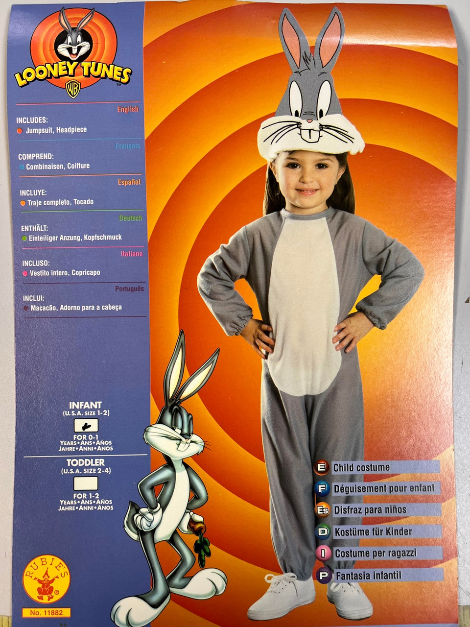 Costume Coniglio Per Bambini, Tuta Unica Con Cappuccio E Coda, Rosa E Bianco, Taglie S-XXL