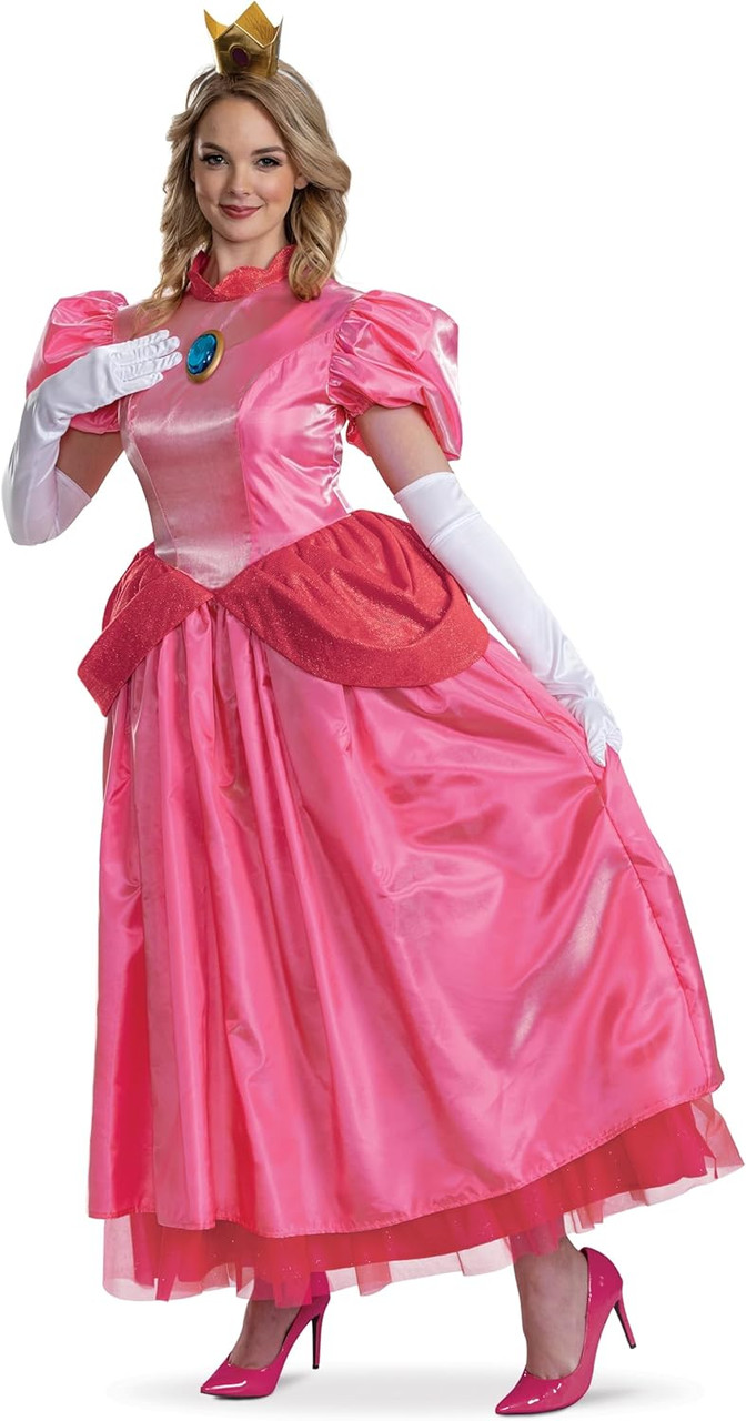 open lace back dress Women's Elevated Super Mario Bros Princess Peach Costume main image 0