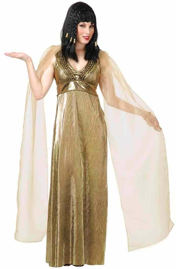 Empress Nile Cleopatra Gold Egyptian Queen Fancy Dress Halloween Adult Costume - Parties Plus Empress Nile Cleopatra Gold Egyptian Queen Fancy Dress Halloween Adult Costume - Parties Plus
