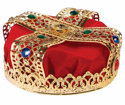 Red/Gold Jeweled Crown Adult Costume Accessory