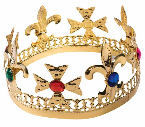 Gold Jeweled Crown Adult Costume Accessory