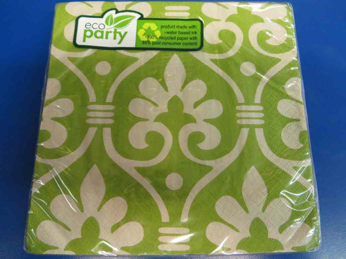 Natural Damask Eco Paper Luncheon Napkins