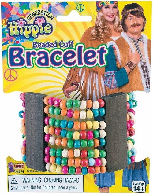 Beaded Cuff Bracelet 60's Generation Hippie Adult Costume Accessory